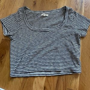 Madewell black & white crop top - small